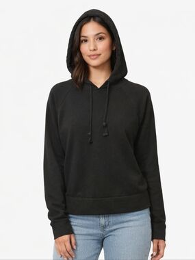 Athletic Works Black Raglan Hoodie Size M (8-10) - Minimalist Style - Like New